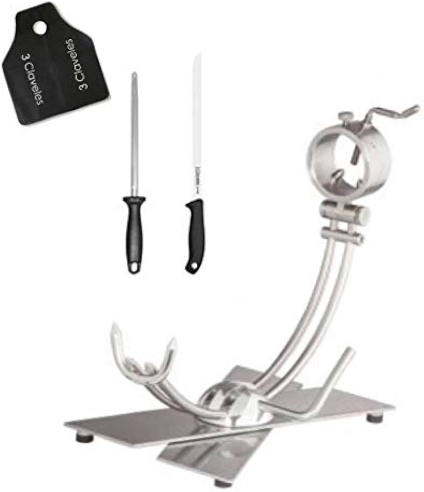 Jamonero Afinox X plegable Primus base Krion+Juego cuchillos corte jamón Arcos Universal859300