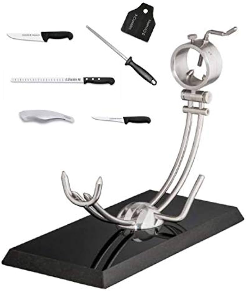Jamonero Afinox silestone negro Primus+Juego cuchillos corte jamón Arcos Universal859300